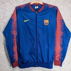 NIKE FC BARCELONA Blue Light Jacket Mens Used Size Large